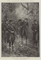 Der Spanisch-Amerikanische Krieg, Onkel Sam in Kuba in der Regenzeit, durch das Chaparral